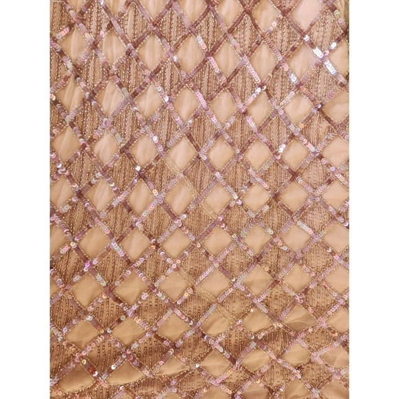 NWD Anthropologie Let Me Be Checked Shine Embellished Dress Size L Mauve - Picture 11 of 16
